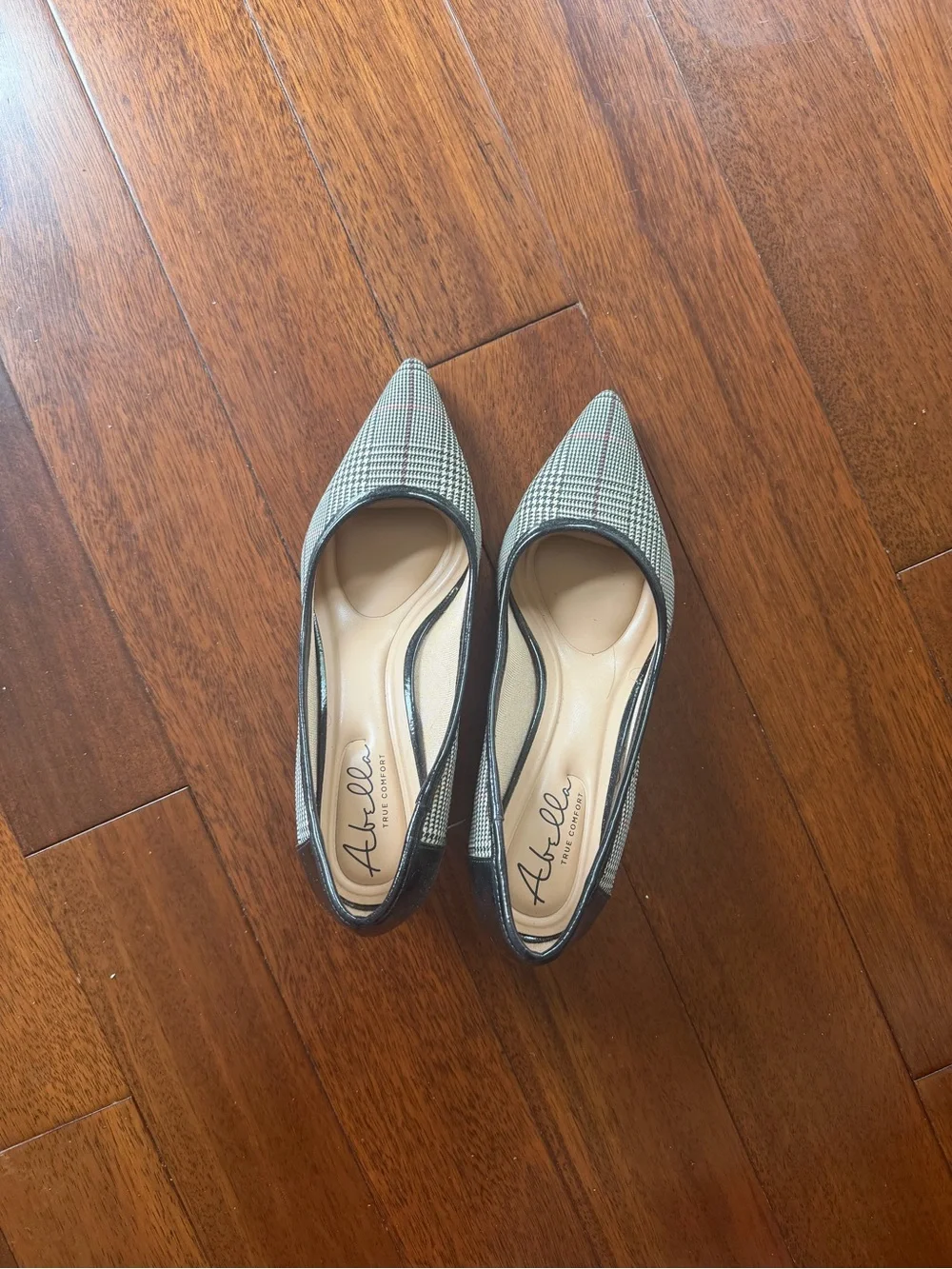 Ardell Black and White Plaid Pointed Toe Slip-On Flats